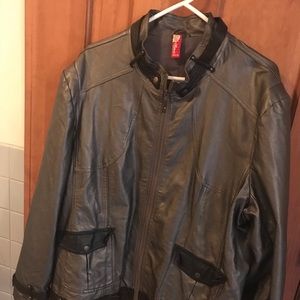3XL Metallic Apple Bottoms faux leather Jacket